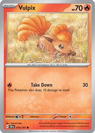 Vulpix 016/191  SV08 Surging Sparks - Common