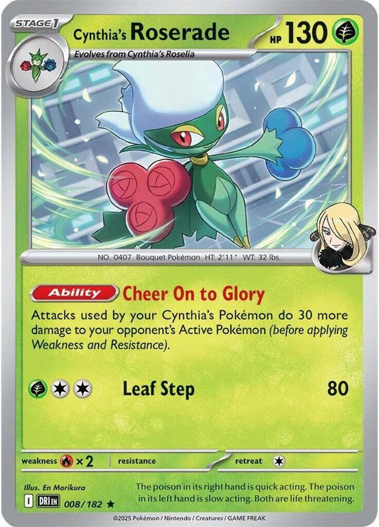 Cynthia's Roserade 008/182 (SV10: Destined Rivals)  - Holofoil
