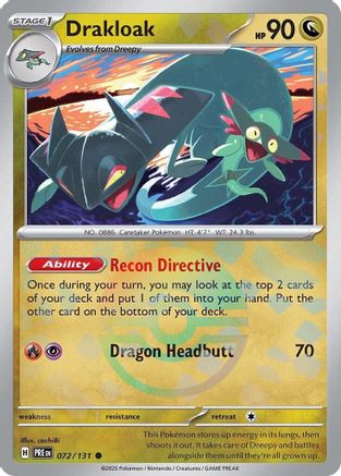 Drakloak (Poke Ball Pattern) 072/131  - Holofoil SV Prismatic Evolutions - Common