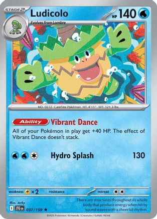 Ludicolo 037/159  - Reverse Holofoil SV09 Journey Together - Rare