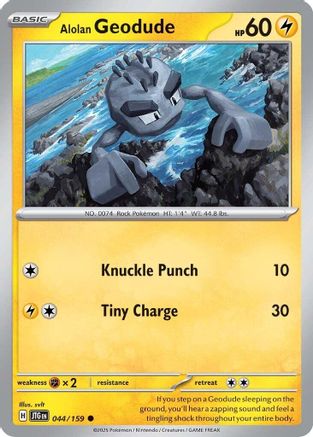 Alolan Geodude 044/159  - Reverse Holofoil SV09 Journey Together - Common