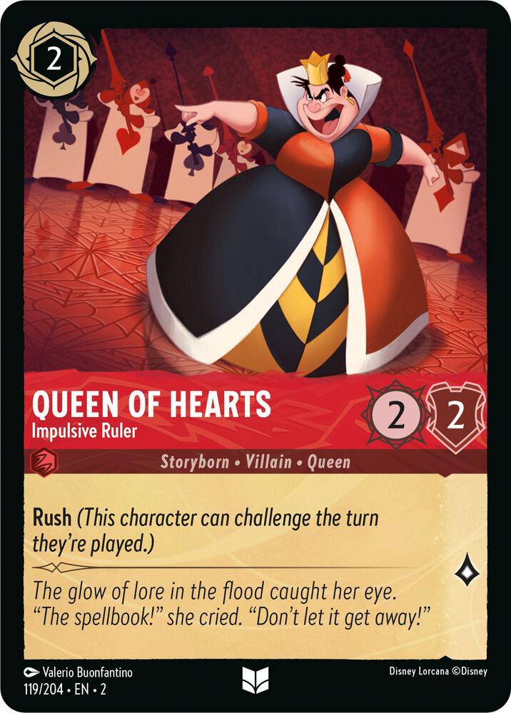 Queen of Hearts Impulsive Ruler 119/204 (Rise of the Floodborn) 