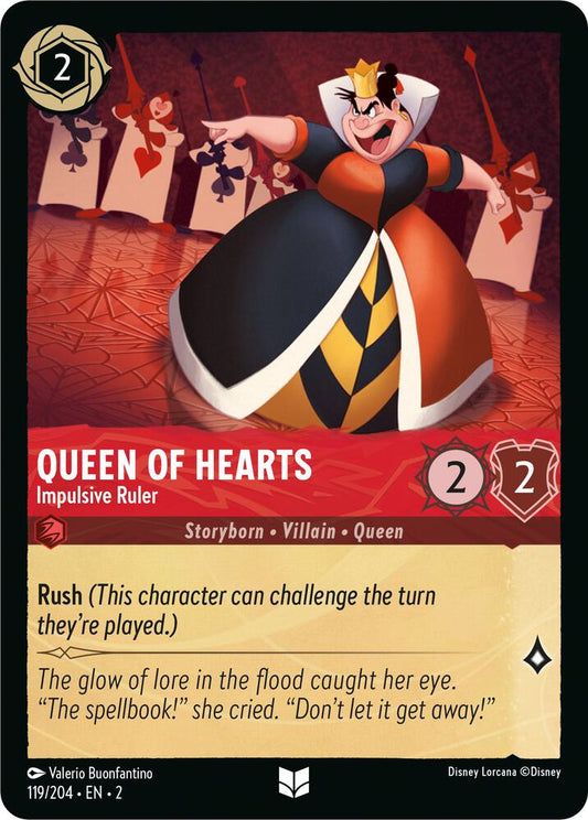 Queen of Hearts Impulsive Ruler 119/204 (Rise of the Floodborn) 
