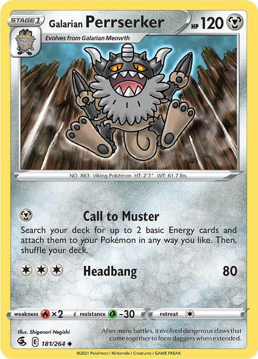 Galarian Perrserker 181/264 (SWSH08: Fusion Strike) 