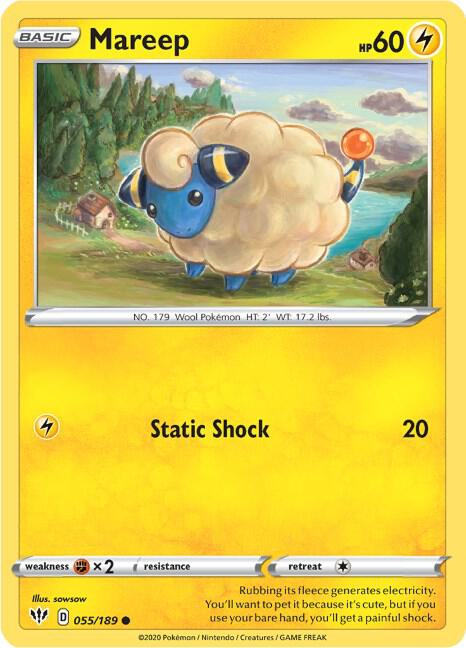 Mareep 055/189 (SWSH03: Darkness Ablaze) 