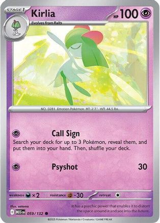 Kirlia 059/132  - Reverse Holofoil ME01 Mega Evolution - Common