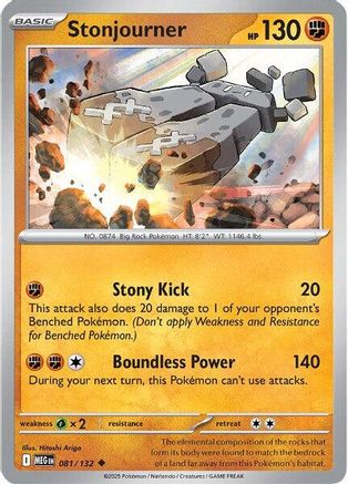 Stonjourner 081  - Reverse Holofoil ME01 Mega Evolution - Uncommon