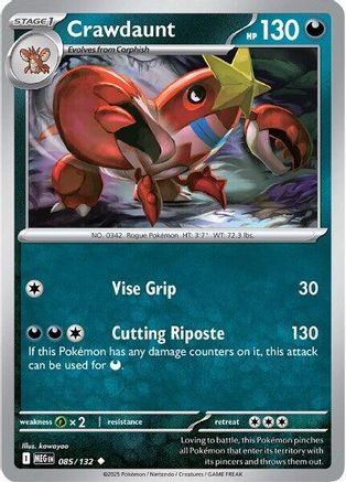 Crawdaunt 085/132  ME01 Mega Evolution - Uncommon