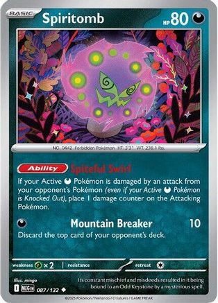Spiritomb 087/132  - Reverse Holofoil ME01 Mega Evolution - Uncommon