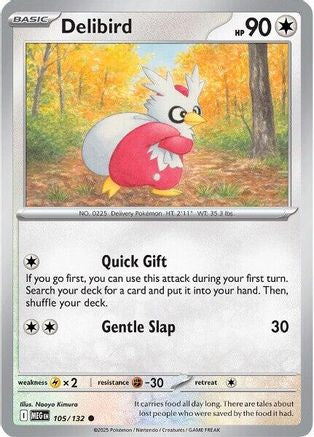 Delibird 105/132  - Reverse Holofoil ME01 Mega Evolution - Common