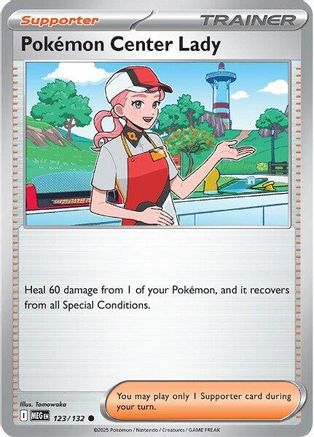 Pokemon Center Lady 123/132 - Reverse Holofoil ME01 Mega Evolution - Common