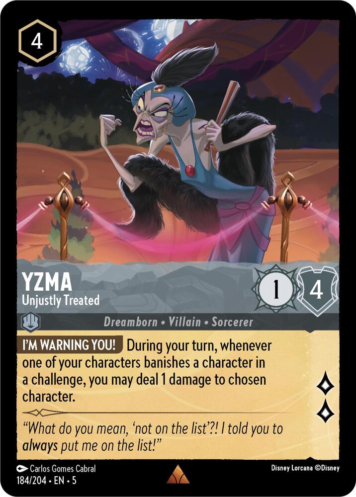 Yzma Unjustly Treated 184/204 (Shimmering Skies)  - Cold Foil