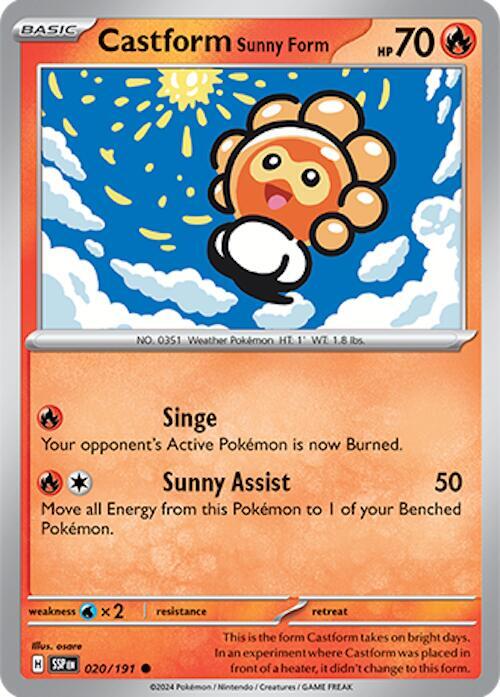 Castform Sunny Form 020/191 (SV08: Surging Sparks) 