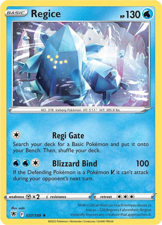 Regice 037/189 (SWSH10: Astral Radiance) 