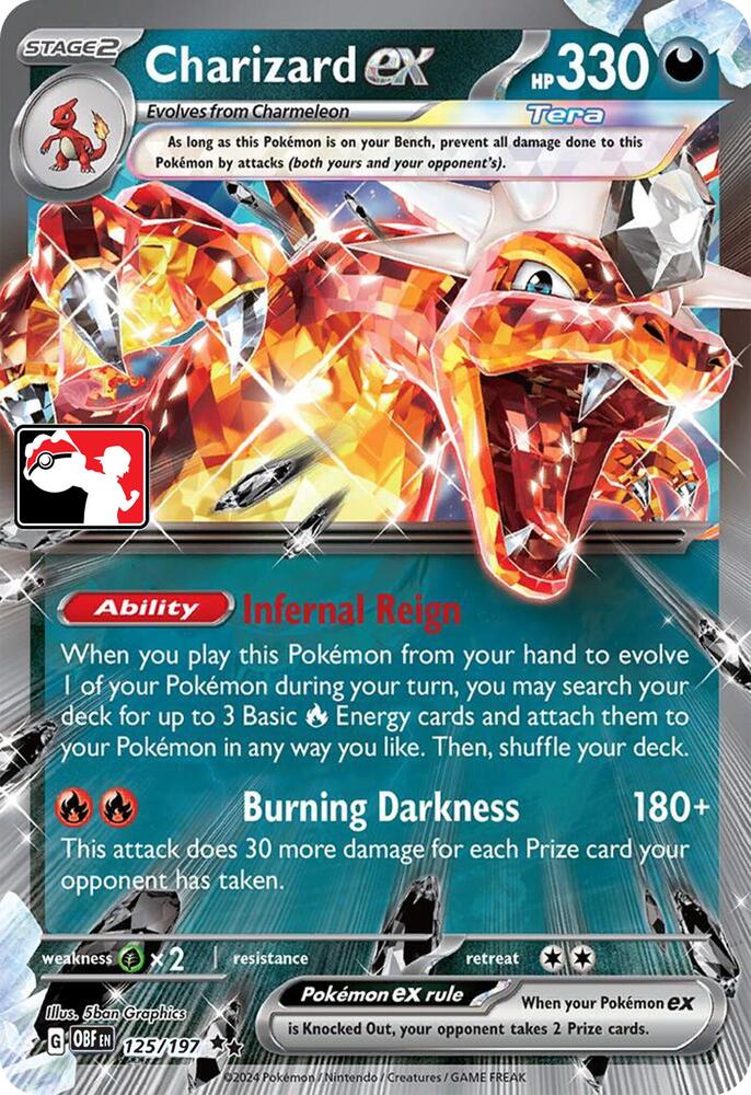 Charizard ex Series 4/5/6 125/197 (Prize Pack Series Cards)  - Holofoil