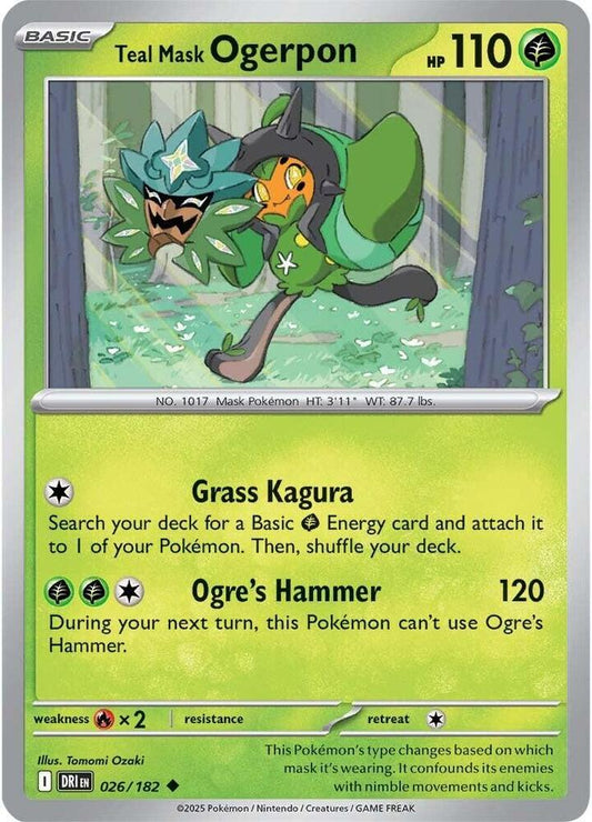 Teal Mask Ogerpon 026/182 (SV10: Destined Rivals) 