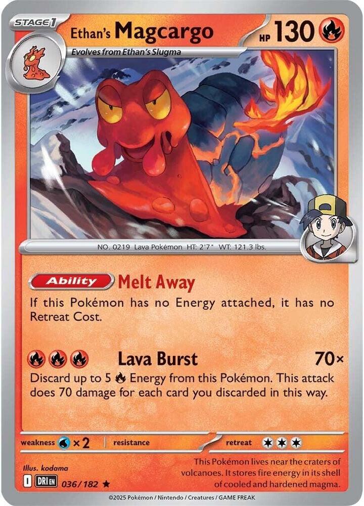 Ethan's Magcargo 036/182 (SV10: Destined Rivals)  - Holofoil