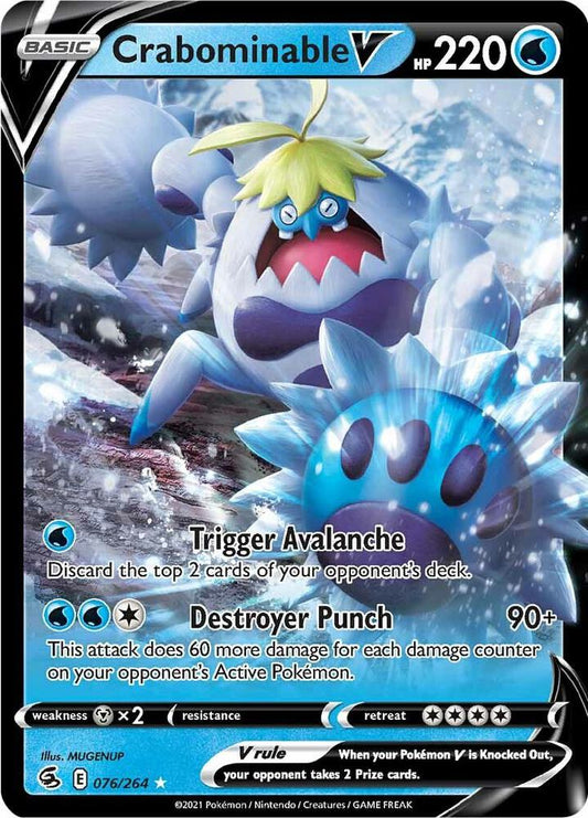 Crabominable V 076/264 (SWSH08: Fusion Strike)  - Holofoil