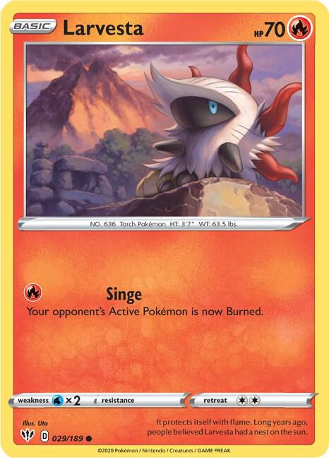 Larvesta 029/189 (SWSH03: Darkness Ablaze) 