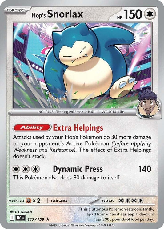 Hop's Snorlax 117/159 (SV09: Journey Together)  - Holofoil
