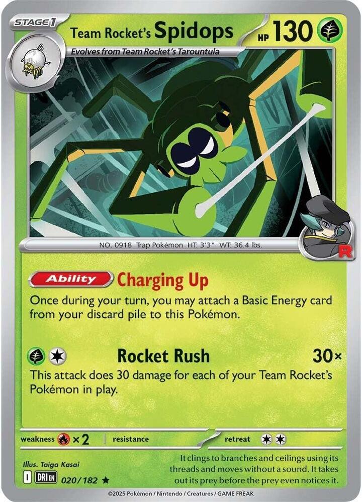 Team Rocket's Spidops 020/182 (SV10: Destined Rivals)  - Holofoil