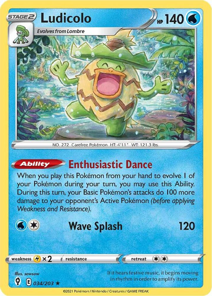 Ludicolo 034/203 (SWSH07: Evolving Skies)  - Holofoil