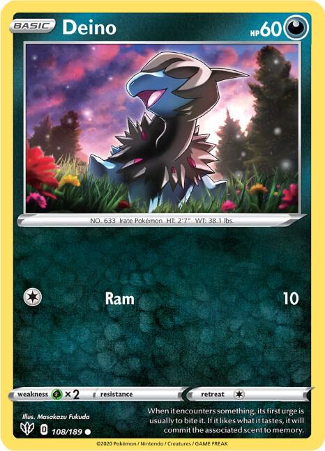 Deino 108/189 (SWSH03: Darkness Ablaze) 