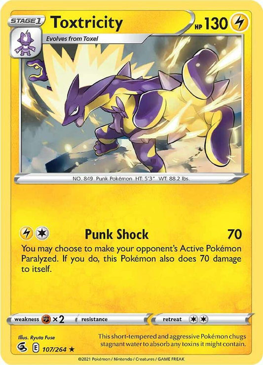Toxtricity 107/264 (SWSH08: Fusion Strike)  - Holofoil