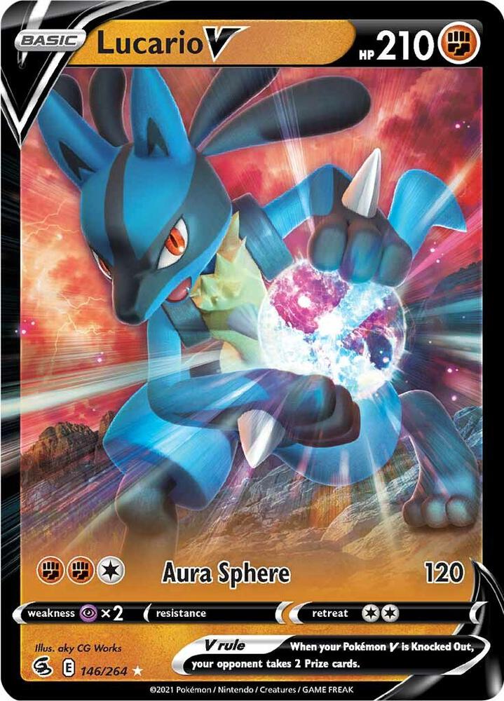 Lucario V 146/264 (SWSH08: Fusion Strike)  - Holofoil