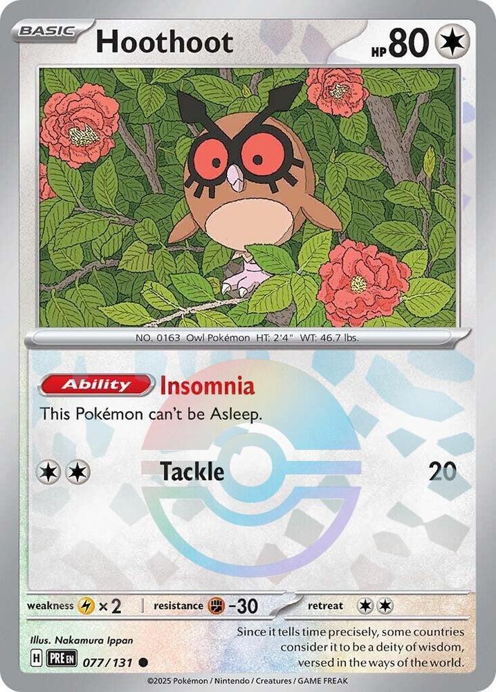Hoothoot 077/131 (SV: Prismatic Evolutions)  - Poke Ball Holofoil