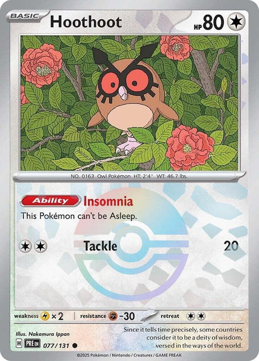 Hoothoot 077/131 (SV: Prismatic Evolutions)  - Poke Ball Holofoil