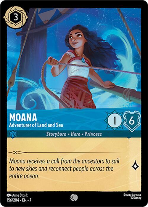 Moana, Adventurer of Land and Sea 156/204 (Archazia's Island)  - Cold Foil
