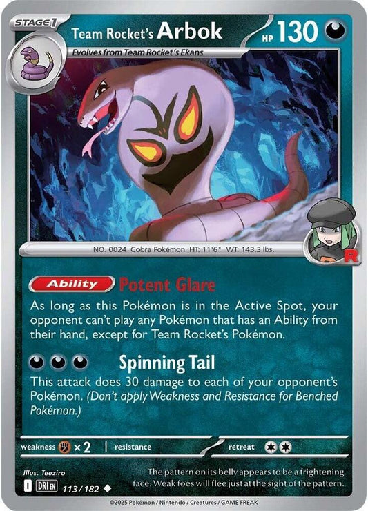Team Rocket's Arbok 113/182 (SV10: Destined Rivals) 