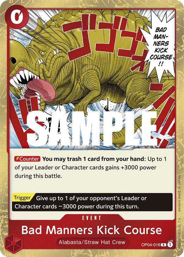 Bad Manners Kick Course OP04-016 (Kingdoms of Intrigue)  - Foil