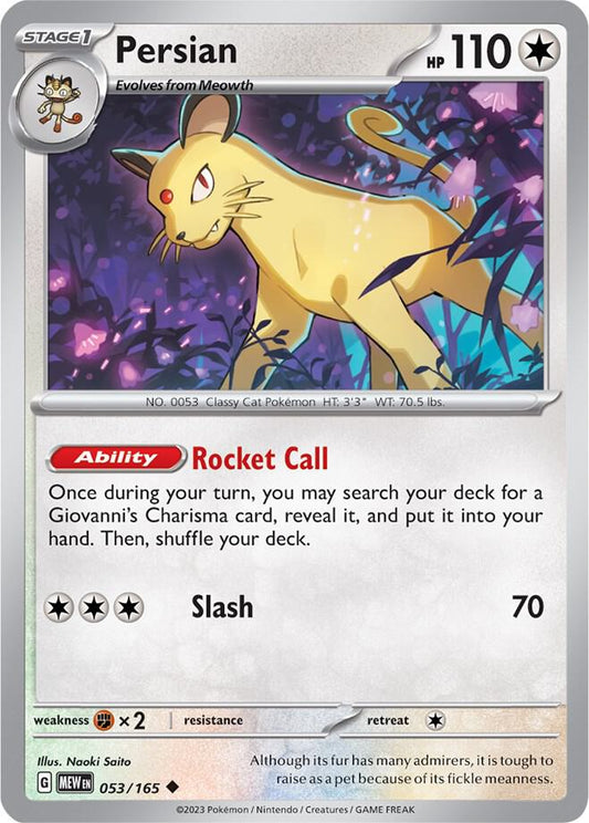 Persian 053/165 (SV: Scarlet & Violet 151) 