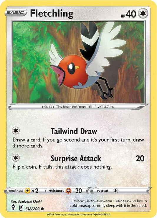 Fletchling 138/203 (SWSH07: Evolving Skies) 