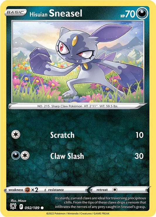 Hisuian Sneasel 092/189 (SWSH10: Astral Radiance) 