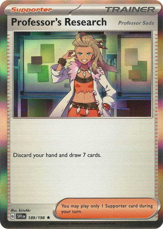 Professors Research Professor Sada 189 198 189/198 (SV01: Scarlet & Violet Base Set)  - Holofoil