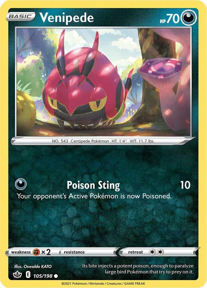Venipede 105/198 (SWSH06: Chilling Reign) 