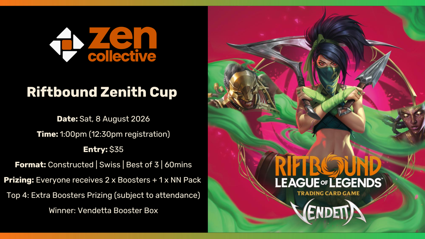 Riftbound Zenith Cup (Sat) - 8 August 2026