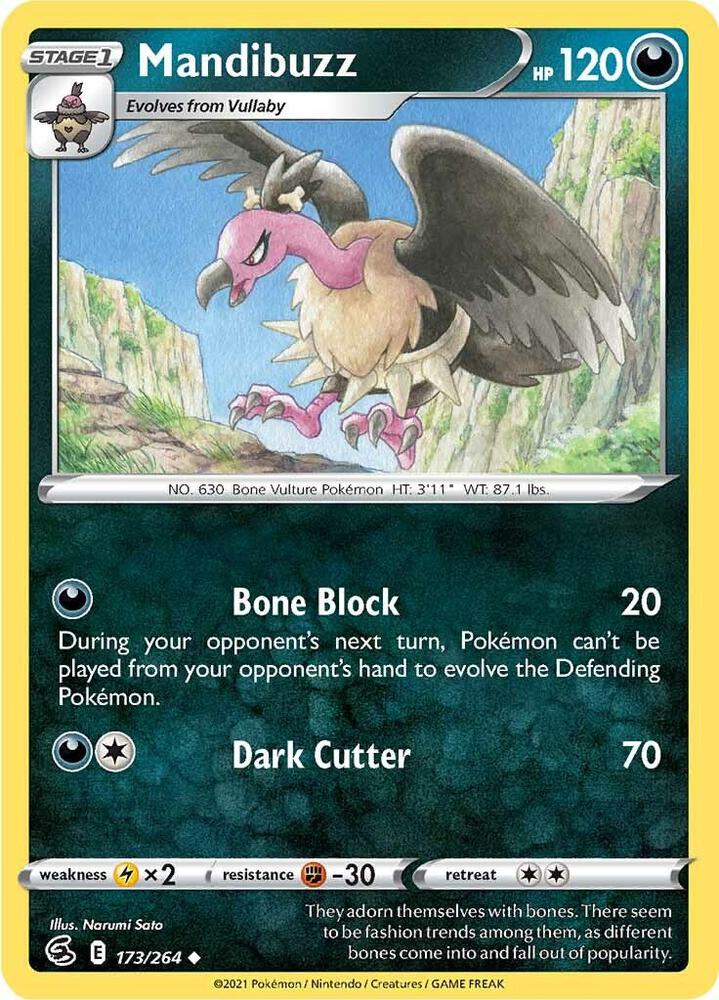 Mandibuzz 173/264 (SWSH08: Fusion Strike) 