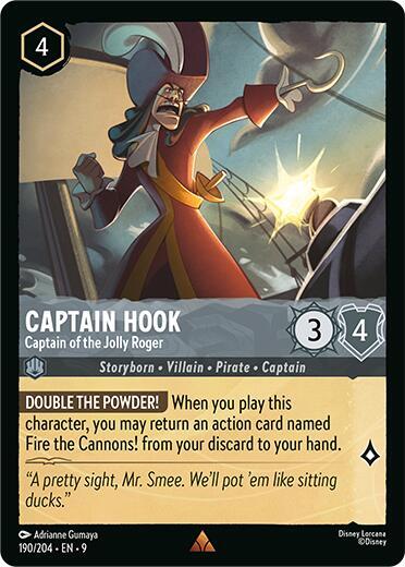 Captain Hook, Captain of the Jolly Roger 190/204 (Fabled)  - Cold Foil