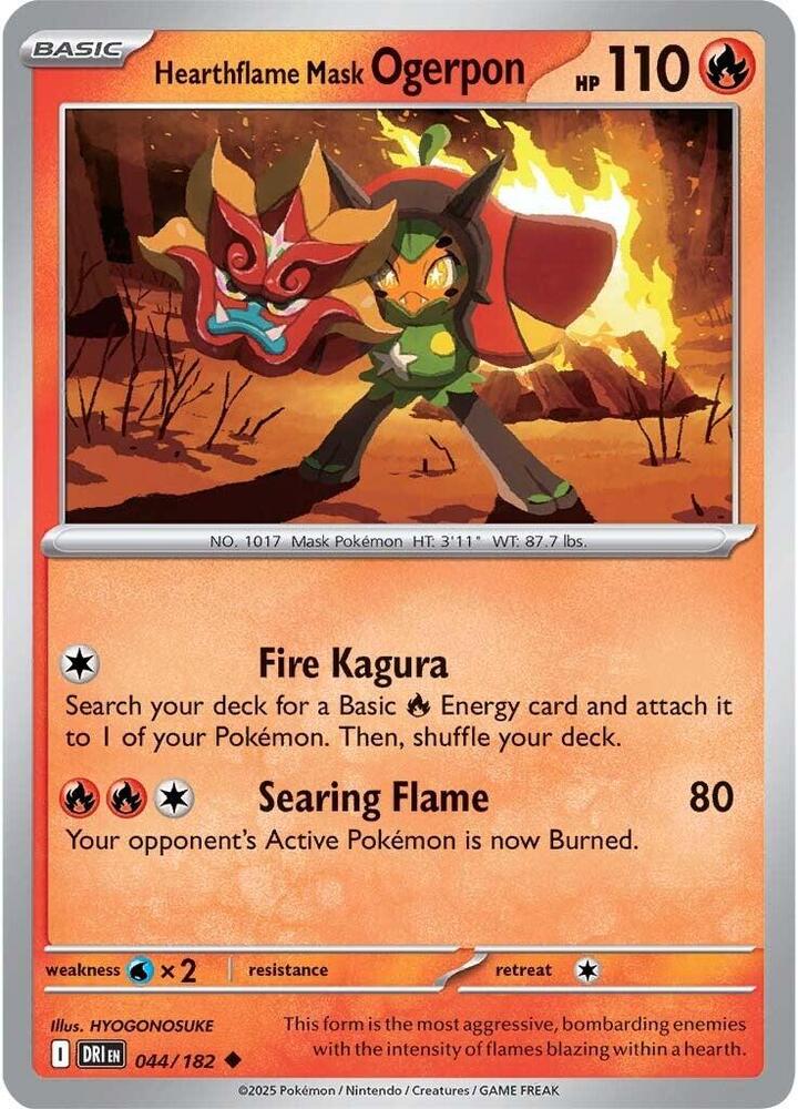 Hearthflame Mask Ogerpon 044/182 (SV10: Destined Rivals) 