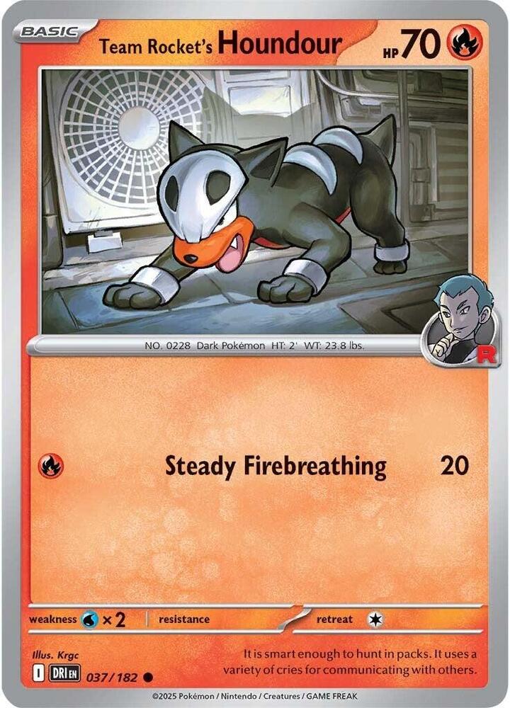 Team Rocket's Houndour 037/182 (SV10: Destined Rivals) 