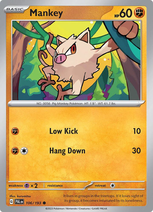 Mankey 106/193 (SV02: Paldea Evolved) 