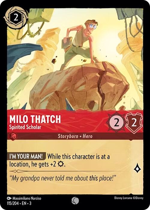 Milo, Thatch Spirited Scholar 115/204 (Into the Inklands)  - Cold Foil