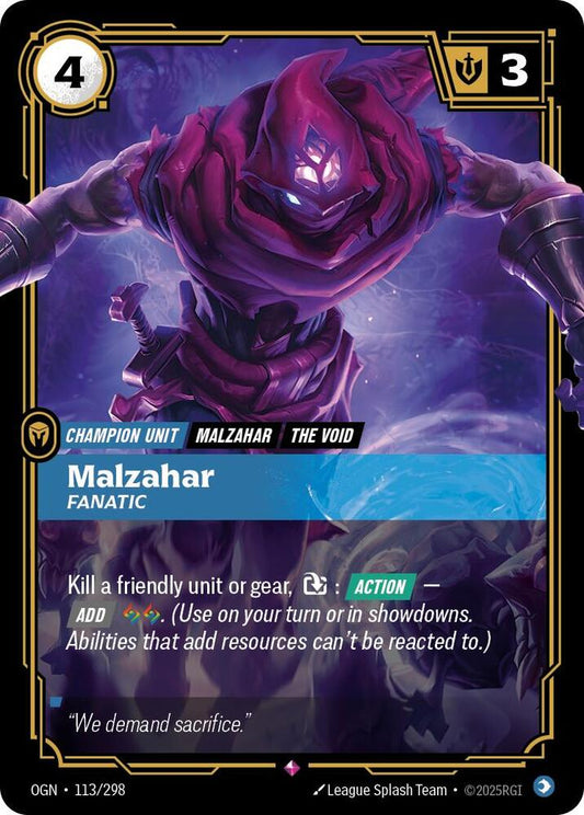 Malzahar - Fanatic 113/298 (Origins)  - Foil
