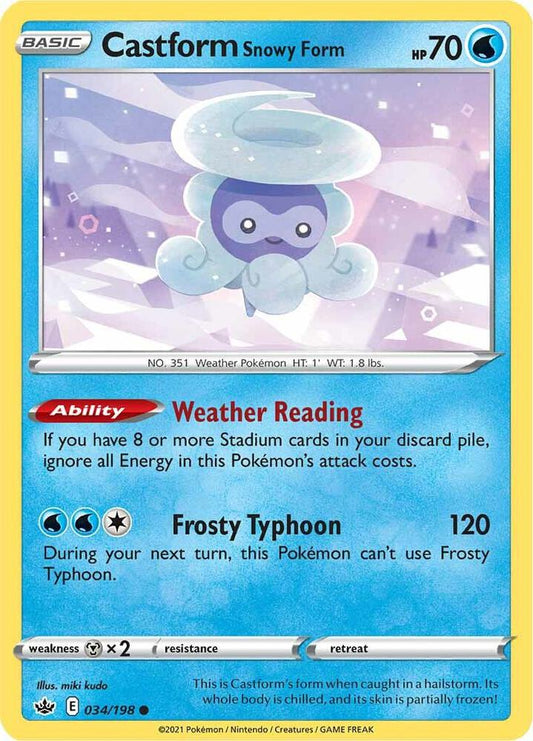 Castform Snowy Form 034/198 (SWSH06: Chilling Reign) 