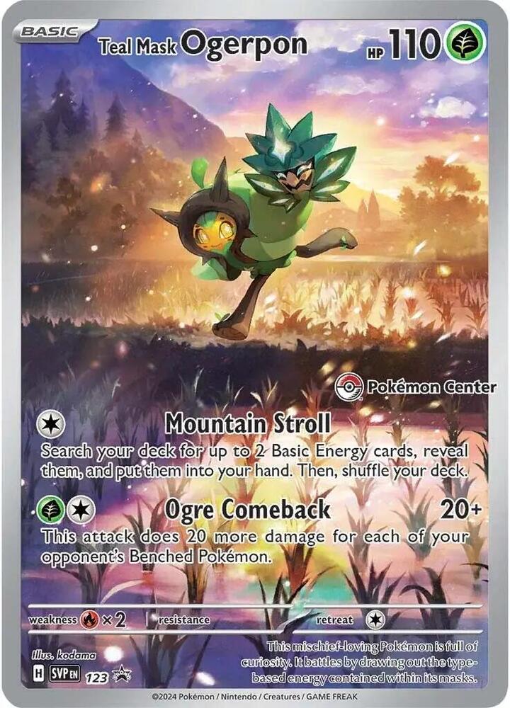 Teal Mask Ogerpon Pokemon Center Exclusive 123 (SV: Scarlet & Violet Promo Cards)  - Holofoil