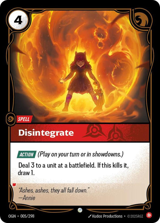 Disintegrate 5/298 (Origins)  - Foil